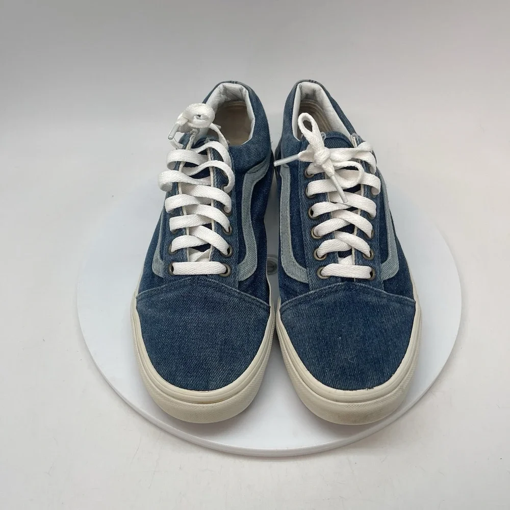 Vans Old Skool Mens‎ 8 Blue Athletic Skate Canvas Suede Shoes Sneakers 721278